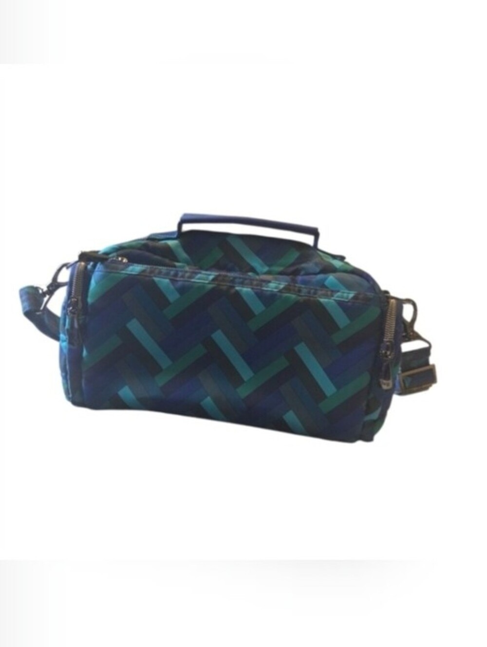 Lug Trolley Blue Teal Geometric Crossbody Shoulder Bag